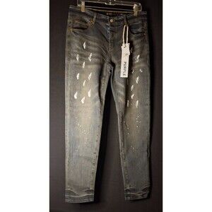 Purple Brand Designer Men's Jeans Size 33  Splash-ink Paint -New w/ Tags